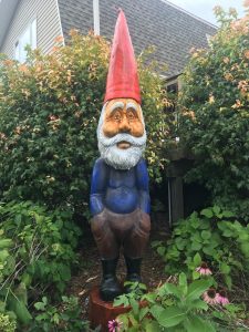 Gnome carved from wood. 