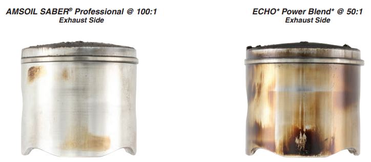 SABER ECHO Comparison, two-stroke mix ratio