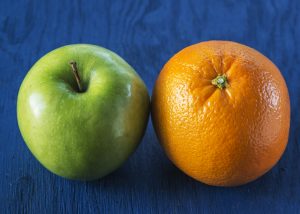 an apple and an orange
