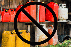 Don't store gas outside.