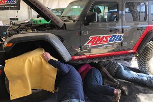 Fixing Jeep in the BFGoodrich Garage.