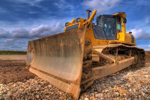 Heavy-equipment bulldozer. 