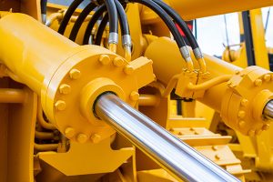 Hydraulic fluid is used to actuate components. 