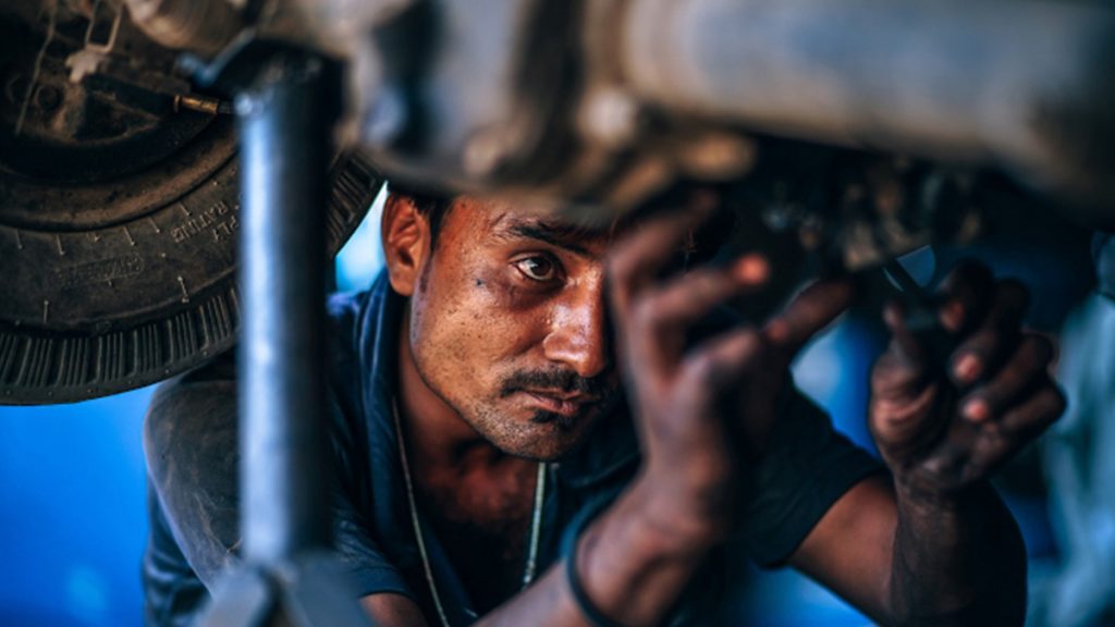 Working on car